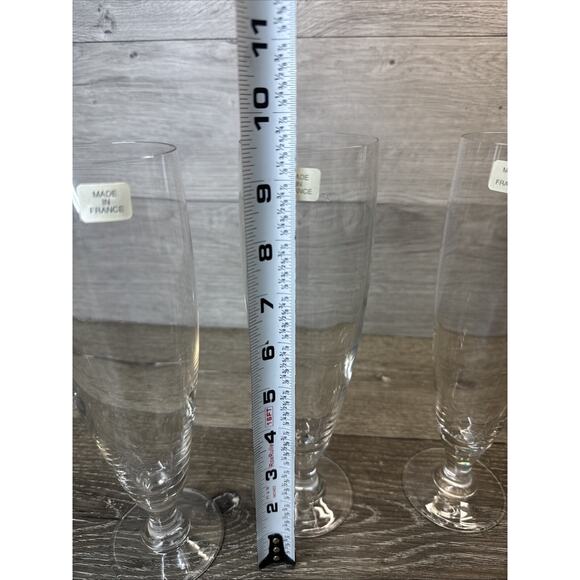 Vintage Arc France 9.5” Stemware Toasting Wine Champagne Glasses ~Set Of 4 - Picture 7 of 10